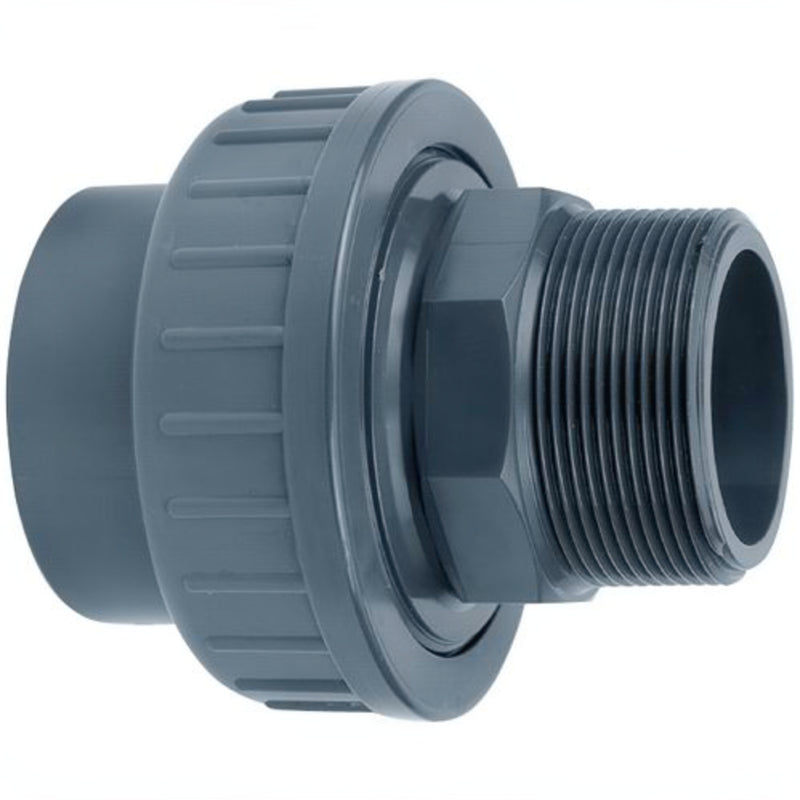 Aquaforte PVC Koppeling 75 mm lijm x 2,5" buitendraad - Druk-PVC overgang naar schroefdraad, Leidingwerk bij Vijvercentrum