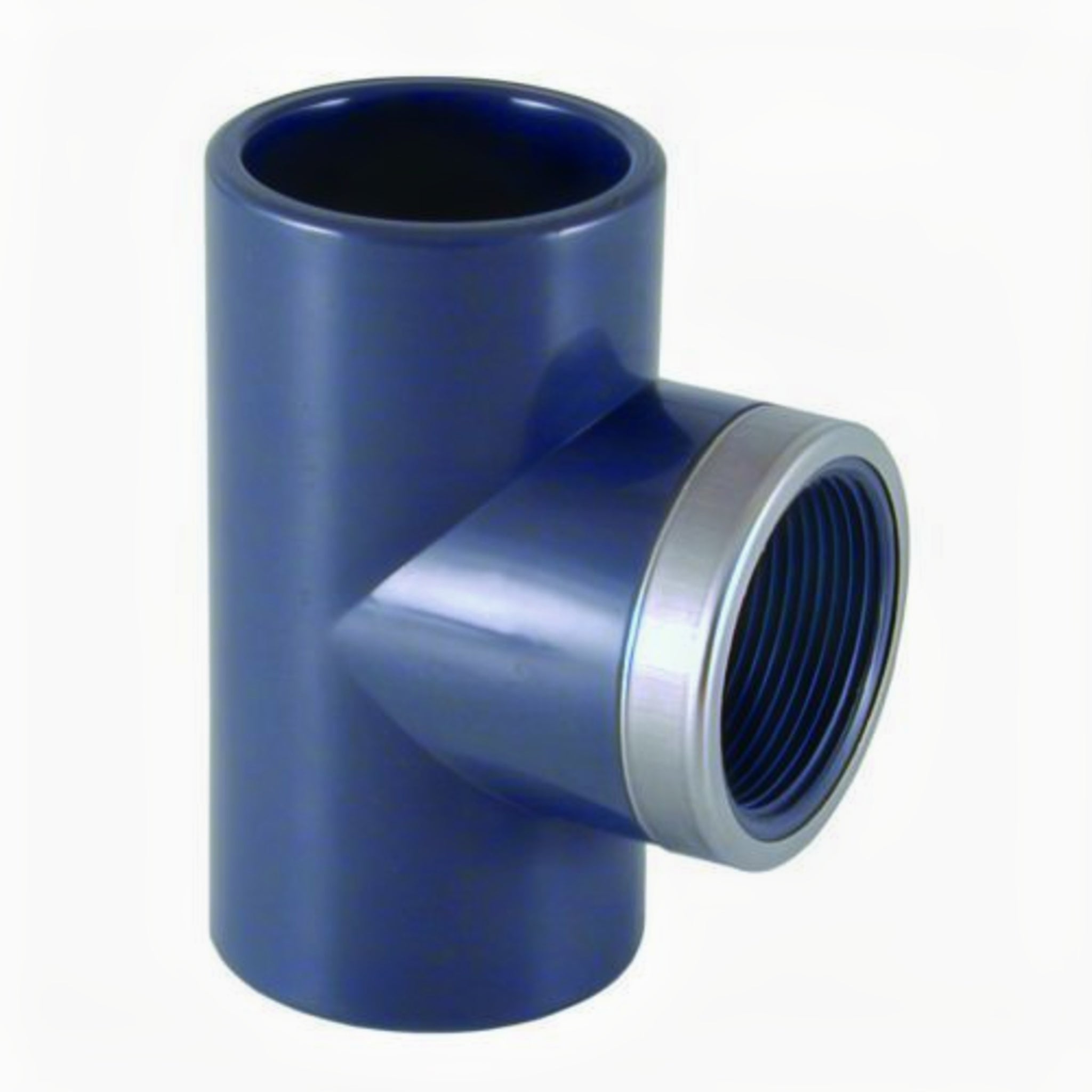 PVC T-stuk 90 graden 63 mm x 2 inch binnendraad versterkt PN16