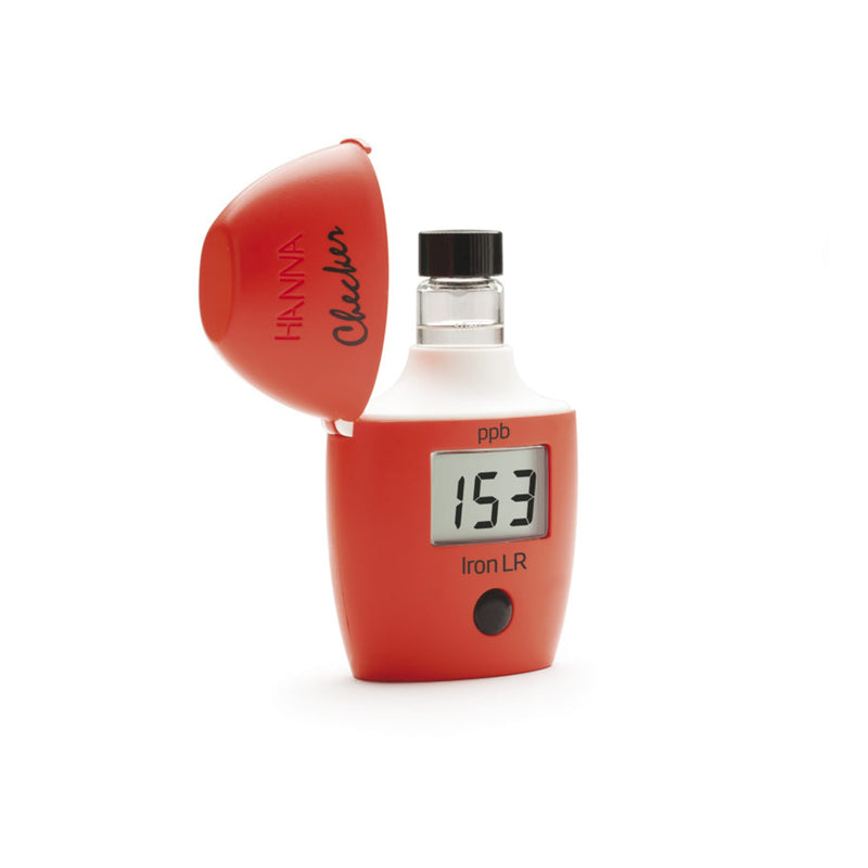 Hanna Checker-fotometer voor ijzer LR 0 tot 999 ppb (ug/l) met starterskit reagentia en 2 cuvetten - productfoto — Watertest bij Vijvercentrum