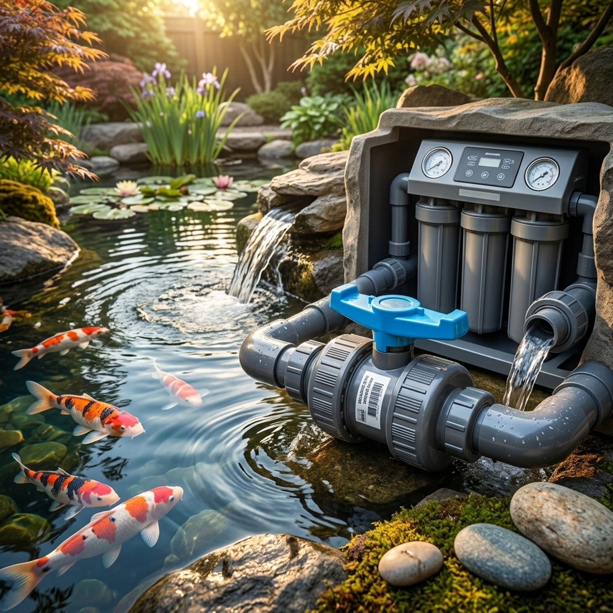 Europond Kogelkraan PVC dubbele wartel 50 mm - Demonteerbare afsluiter voor vijverleidingen
