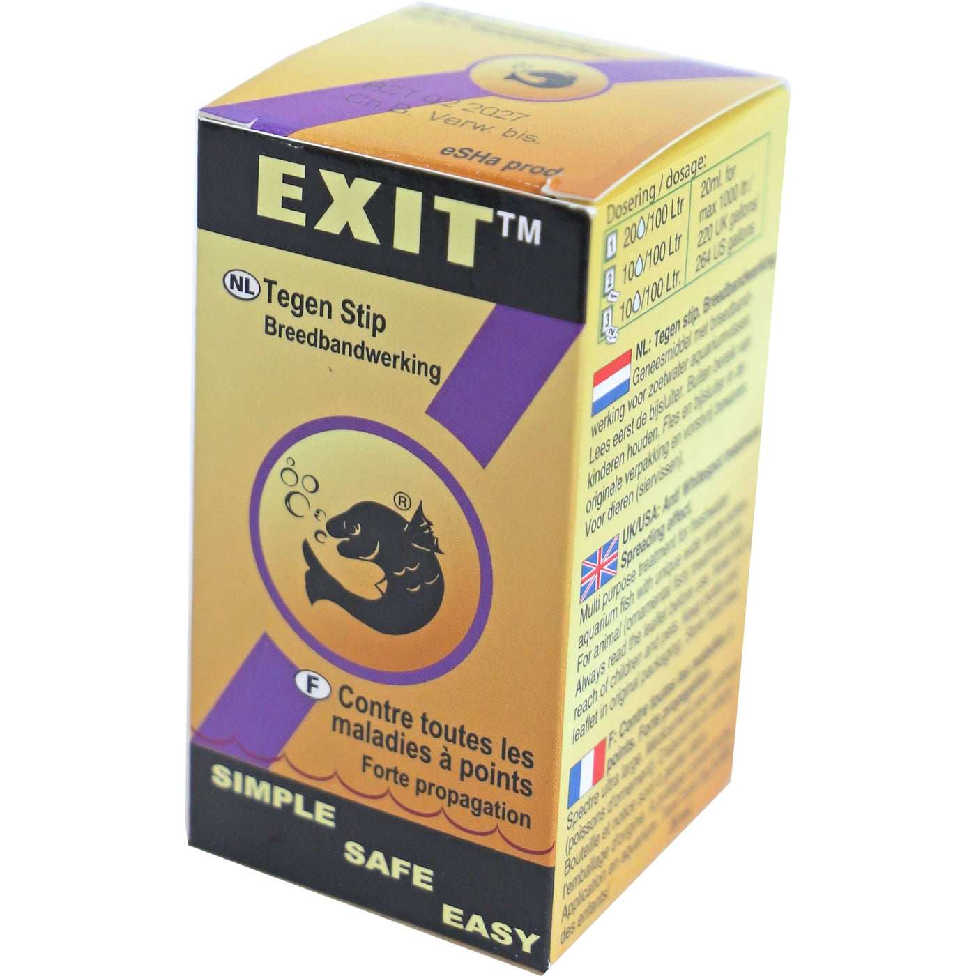 eSHa Exit 20 ml - behandeling tegen witte stip voor aquariumvissen