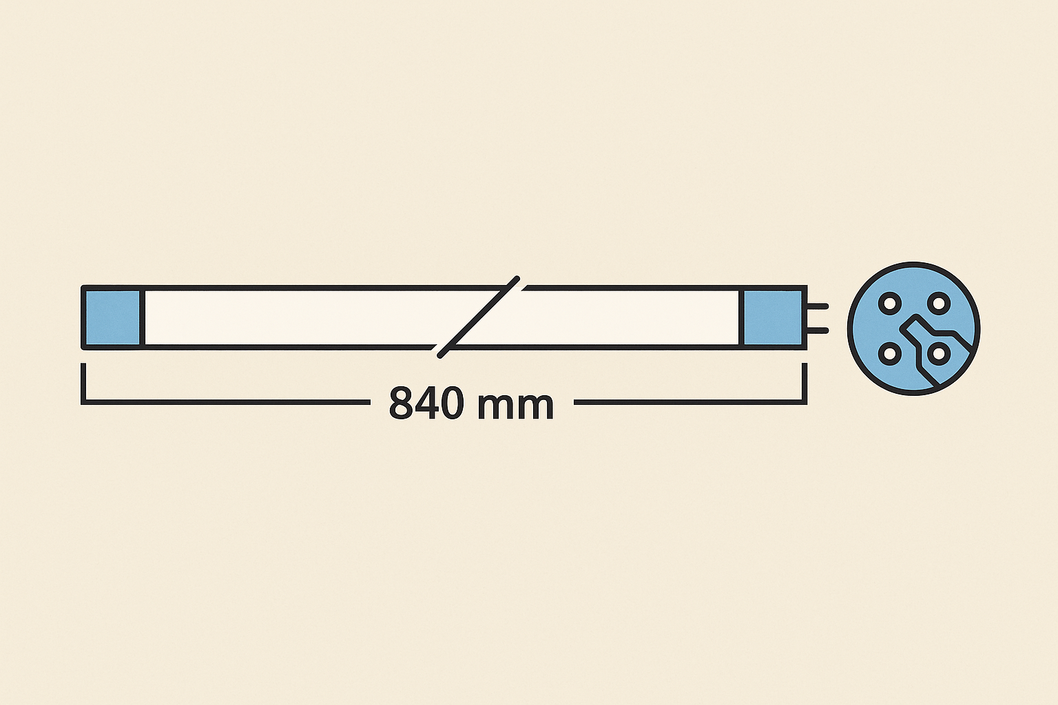 Filtreau 75 Watt - T5 - Blauwe fitting - lengte 840mm - UVC Short-pin Vervangingslamp - afbeelding 2