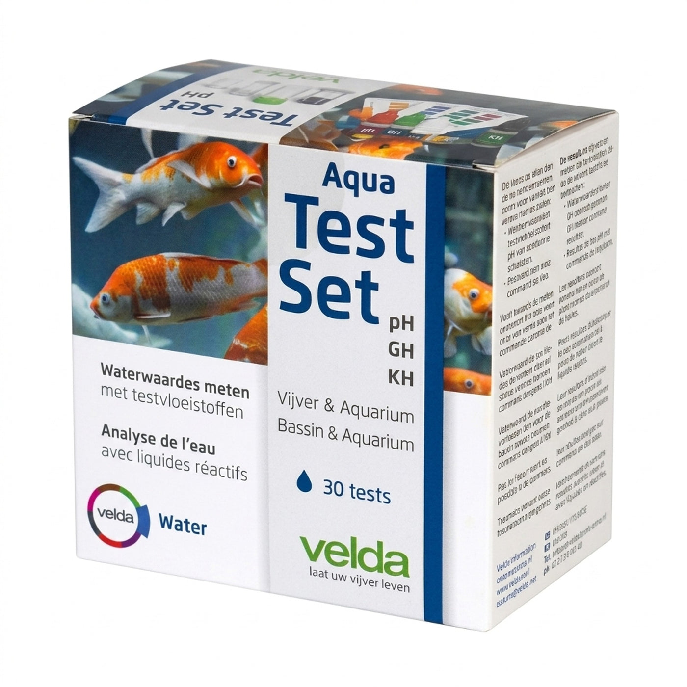 Velda Aqua Test Set pH-GH-KH - Druppeltest voor vijver- en aquariumwater