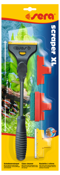 Sera Scraper XL 300 mm - Aquariumglas reiniger met verwisselbare mesjes en spons, miniatuur 2