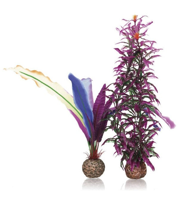 biOrb papegaaienveer S - 2 decoratieve kunstplanten van 19 cm met keramische voet, afbeelding 2 Aquarium Decoratie