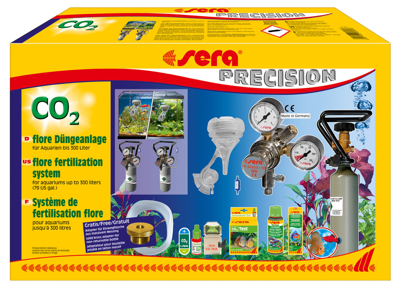 Sera flore CO2 bemestingssysteem uitwendig ventiel - complete CO2-set voor aquarium