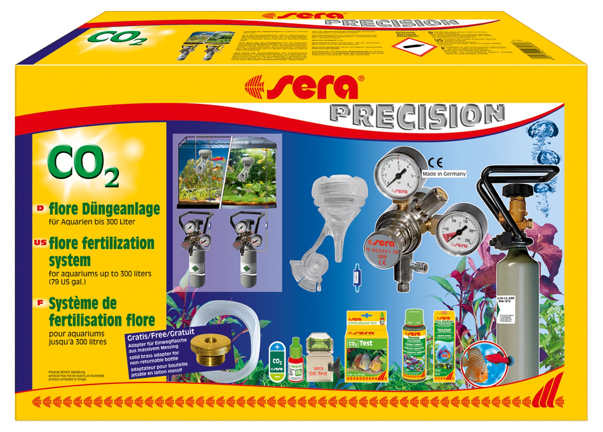 Sera flore CO2 bemestingssysteem uitwendig ventiel - complete CO2-set voor aquarium