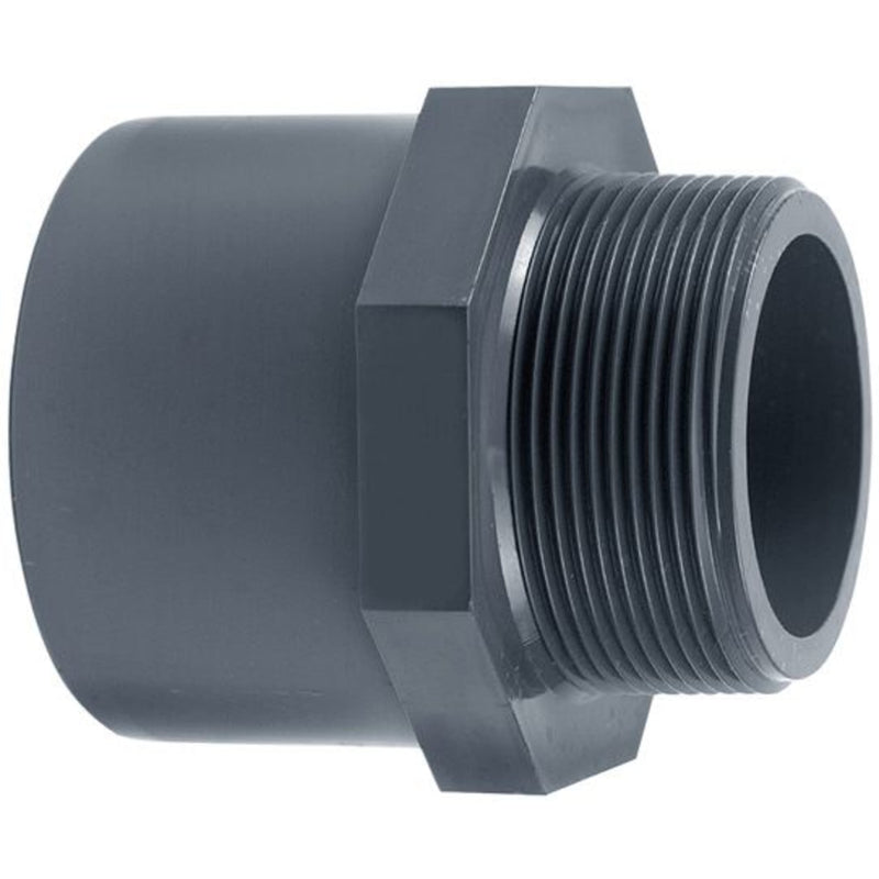 Aquaforte PVC puntstuk buitendraad 63 mm x 75 mm x 2 1/2 inch - verloopfitting voor vijverleidingen, Leidingwerk bij Vijvercentrum
