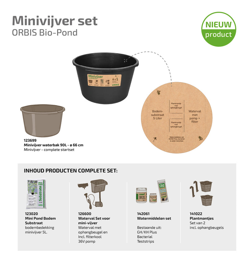 Velda Velda Orbis Bio-Pond rond 66 cm Set - Complete minivijver met pomp en waterval, afbeelding 4 Minivijver