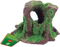 Boon Ornament Boomstronk met Mos 10x8x7cm - Aquariumdecoratie polyresin, miniatuur 2