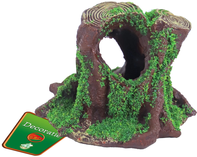 Boon Ornament Boomstronk met Mos 10x8x7cm - Aquariumdecoratie polyresin, afbeelding 2 Aquarium Decoratie