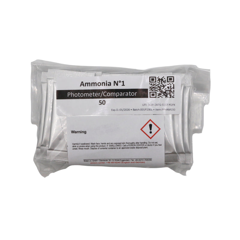 Pool Lab 50 zakjes poeder Ammonia N°1 t.b.v. Poollab 2.0 - productfoto — Onderhoudsproduct bij Vijvercentrum