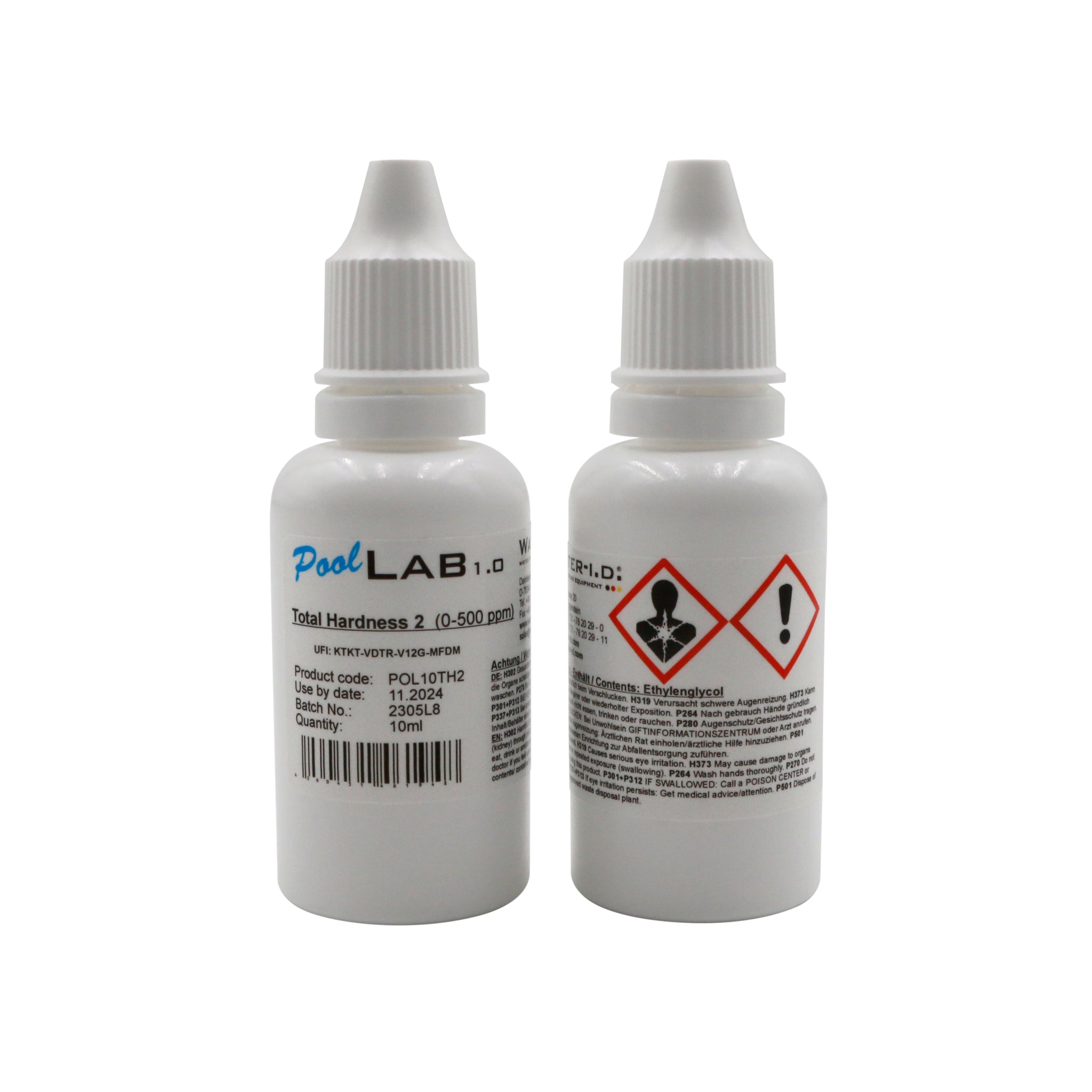 Pool Lab 20/10 ml Totale Hardheid 1 & 2 (liquid) t.b.v. Poollab 2.0 - productfoto