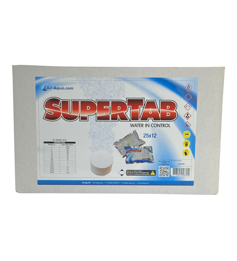 SuperTab - Chloordioxide - 25x12 (300) Tabs x 20 gram - 10%, Waterbehandeling bij Vijvercentrum