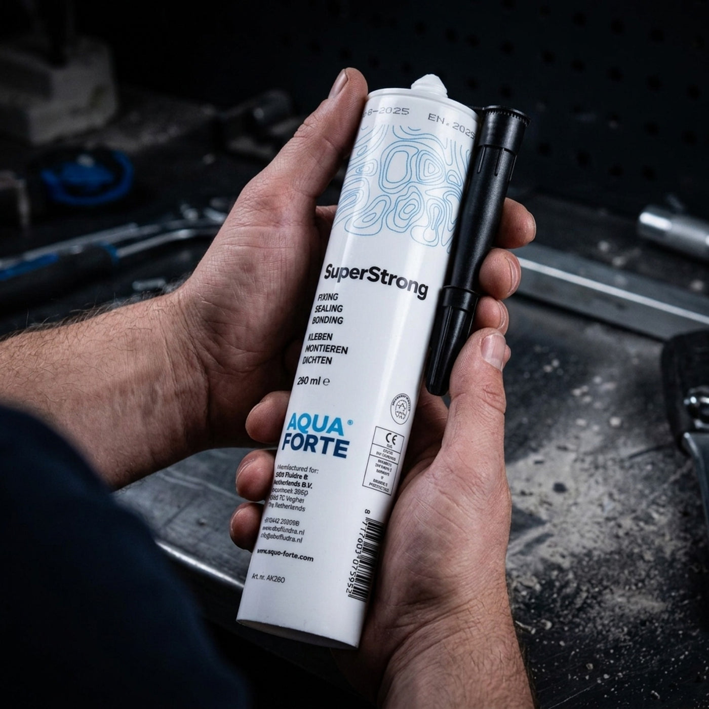Aquaforte Superstrong MS Polymeer Kit/Lijm Zwart 290 ml - Waterdichte kit voor vijver, PVC en EPDM