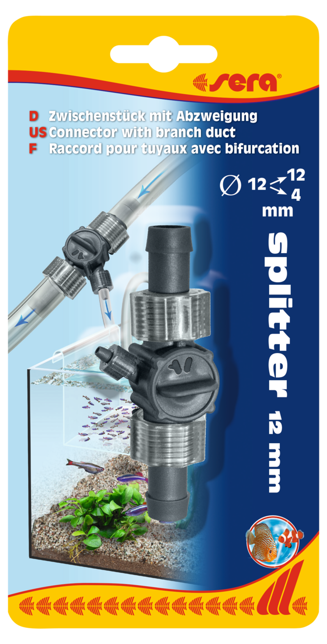 Sera Tussenstuk met aftakking 12/12/4 mm - Regelbare slangverdeler voor buitenfilters