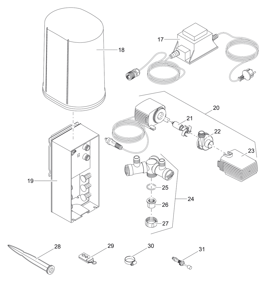 Oase slangklem 20-32 mm - onderdeel voor Waterfall en Water Jet Lightning
