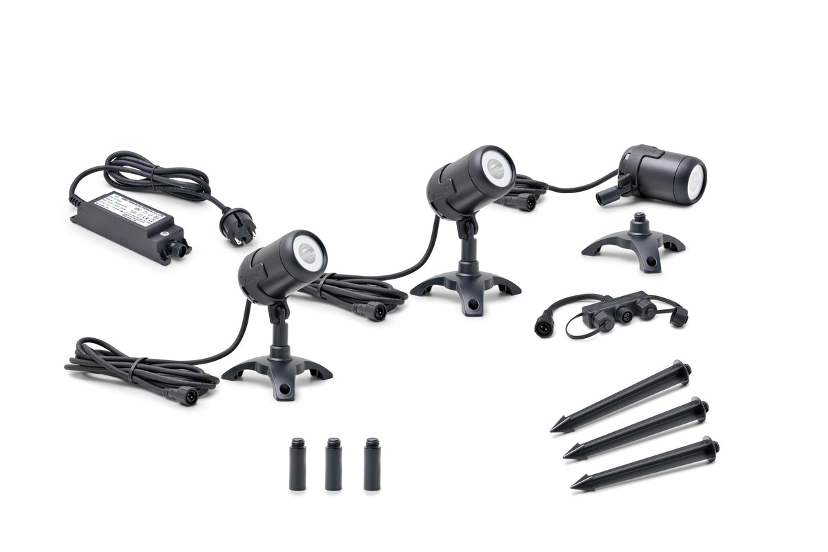 Oase LunAqua Connect M Set 3 - vijververlichting met 3 LED spots warm wit