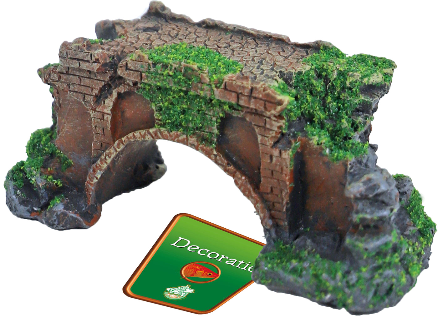 Boon Ornament Ruine Brug met Mos 11cm - Aquariumdecoratie polyresin