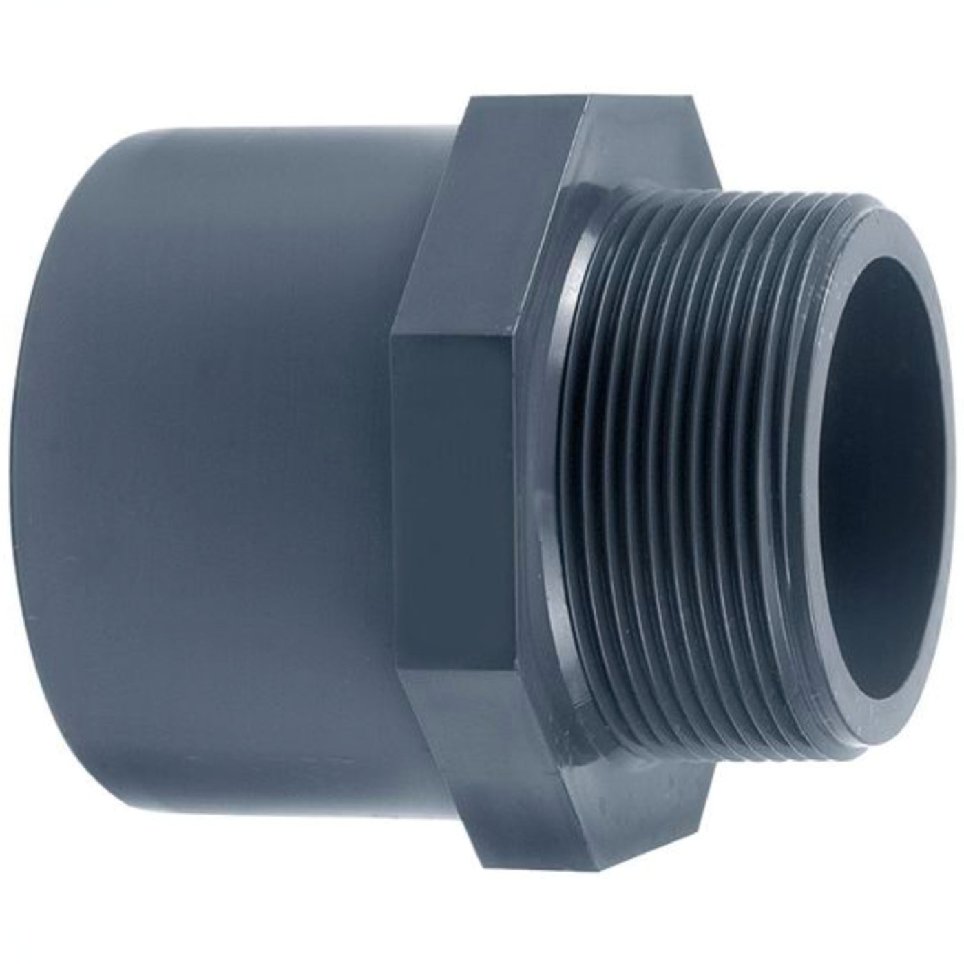Aquaforte PVC puntstuk buitendraad 75 mm x 90 mm x 2 1/2 inch - verloopfitting voor vijverleidingen