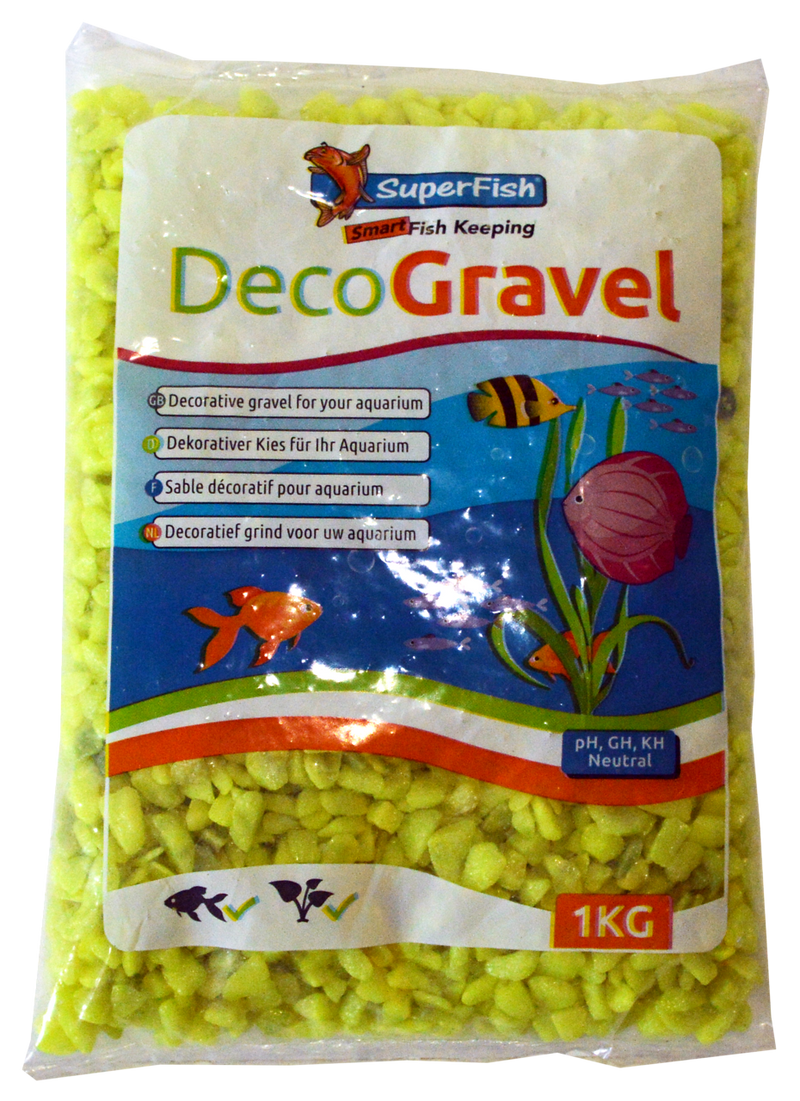 Superfish Deco Aquarium Grind Neon Geel 1kg - Bodembedekking, afbeelding 2 Aquarium Decoratie