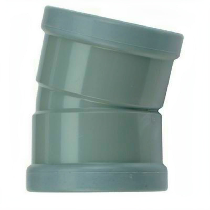 Wavin PVC Bocht 15 graden manchet 2x mof 110 mm - flauwste bocht voor afvoer en vijverleidingen, PVC Hulpstuk bij Vijvercentrum