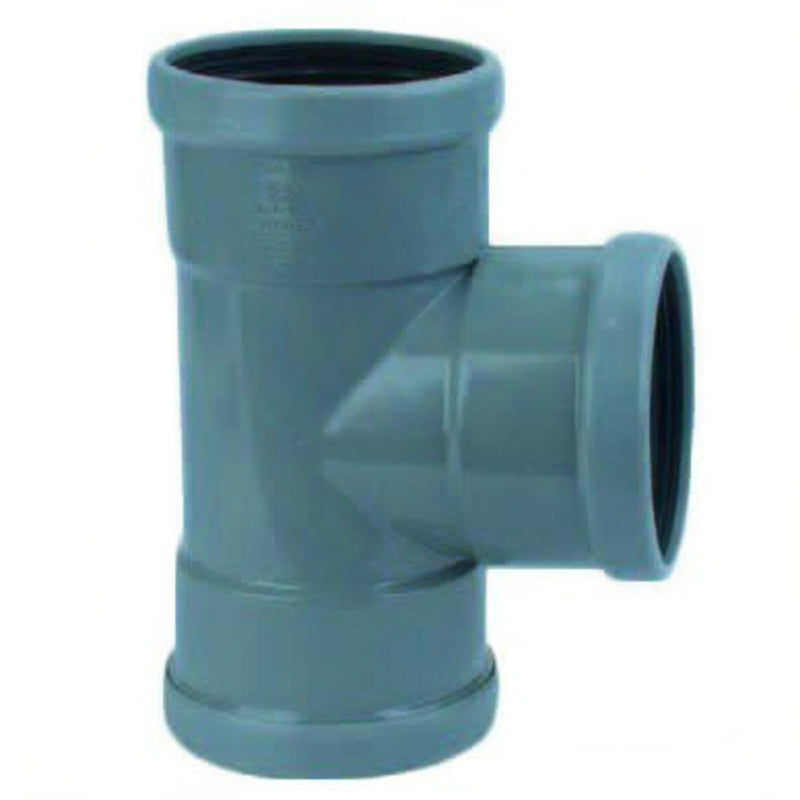 PVC T-Stuk 88 graden manchet 3x mof 110 mm - Wavin afvoer hulpstuk, PVC Hulpstuk bij Vijvercentrum