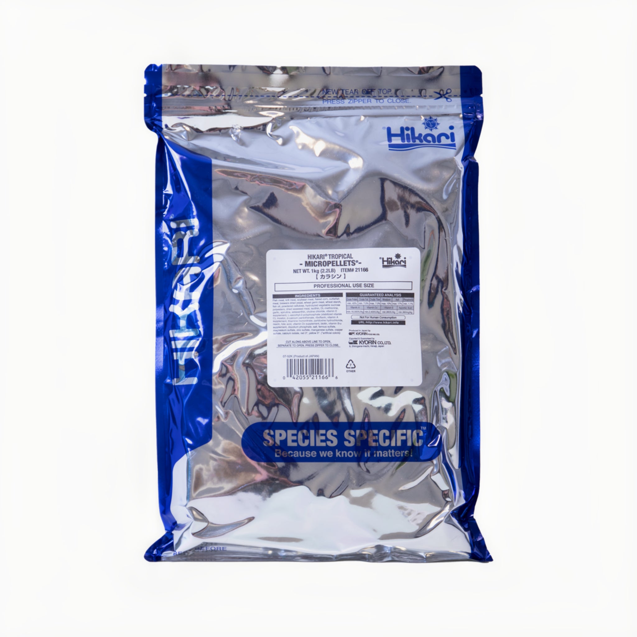 Hikari Micro Pellets 1 kg hersluitbare zak voor kleine tropische aquariumvissen