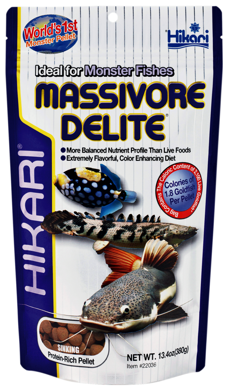 Hikari Massivore Delite 380 gram - Zinkend voer voor grote roofvissen