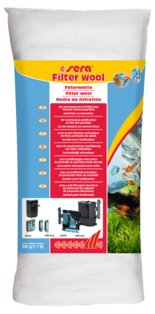 Sera Filterwatten 500 gram - uitwasbaar mechanisch filtermedium voor aquariumfilters