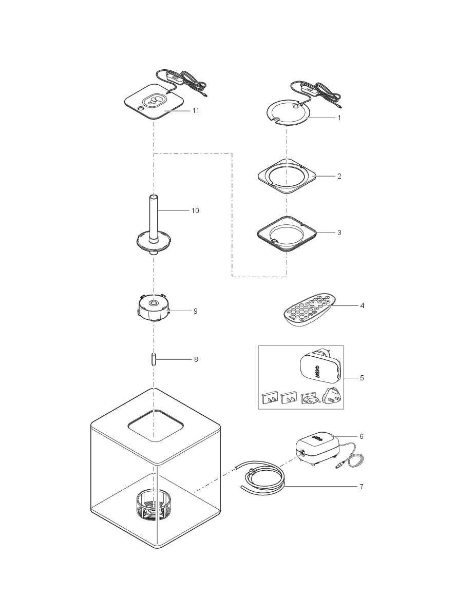 biOrb verlichtinghouder insert zwart - Vervanging voor LIFE en Flow aquariums