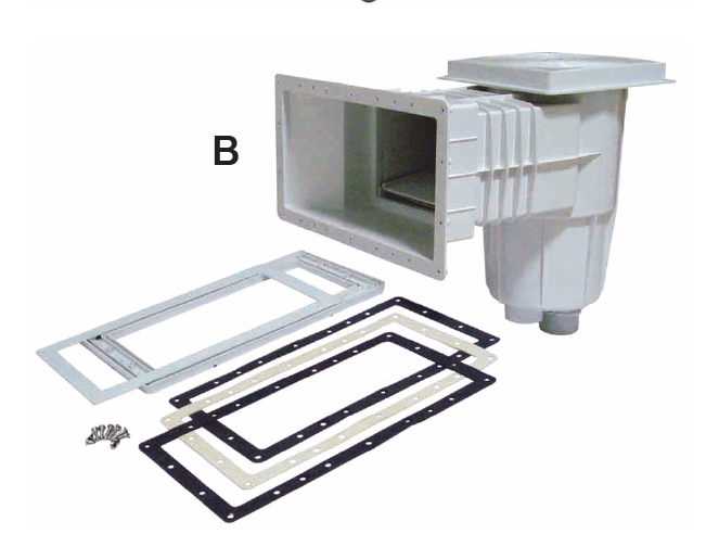 Witte wandskimmer brede mond groot voor beton en foliewand vijver, afbeelding 2 Skimmer