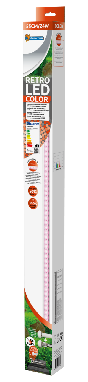 Superfish Retro LED Color T5 55 cm 24W - kleurversterkende LED-buis voor T5-armaturen, afbeelding 2 Aquarium Verlichting