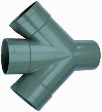 Wavin PVC dubbel T-stuk 88 graden 110 mm tweede aanzicht