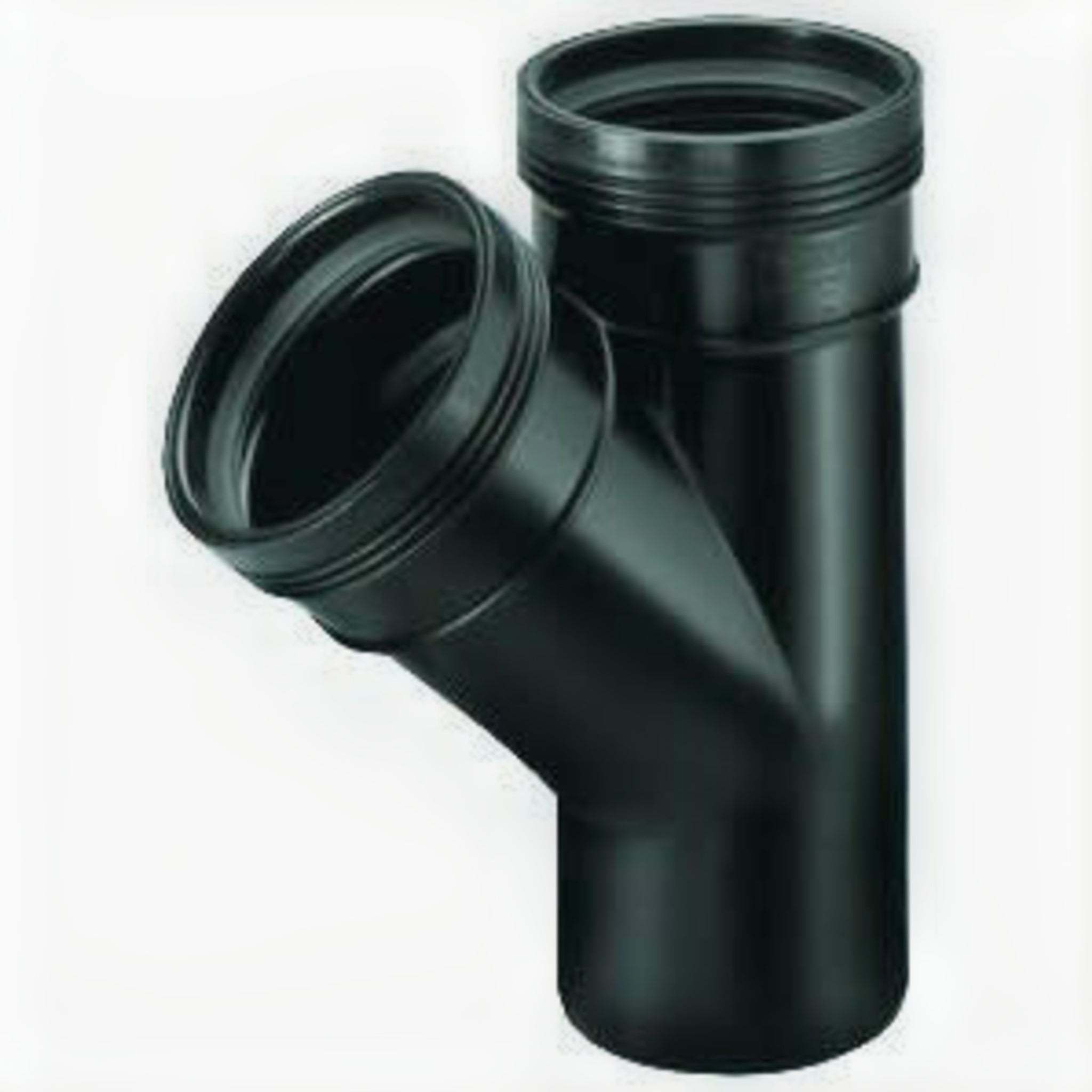Wavin PP T-stuk 45 graden 50 mm 2x manchet 1x spie zwart - Afvoerfitting voor vijver- en drainagesystemen