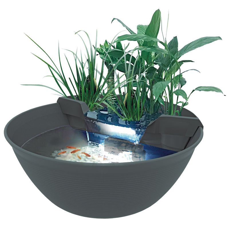 Superfish Mini Pond Grijs - Complete minivijver met pomp en plantenfilter - 8715897353789 SF MINI POND GREY PRODUCT, detailaanzicht Filterpomp