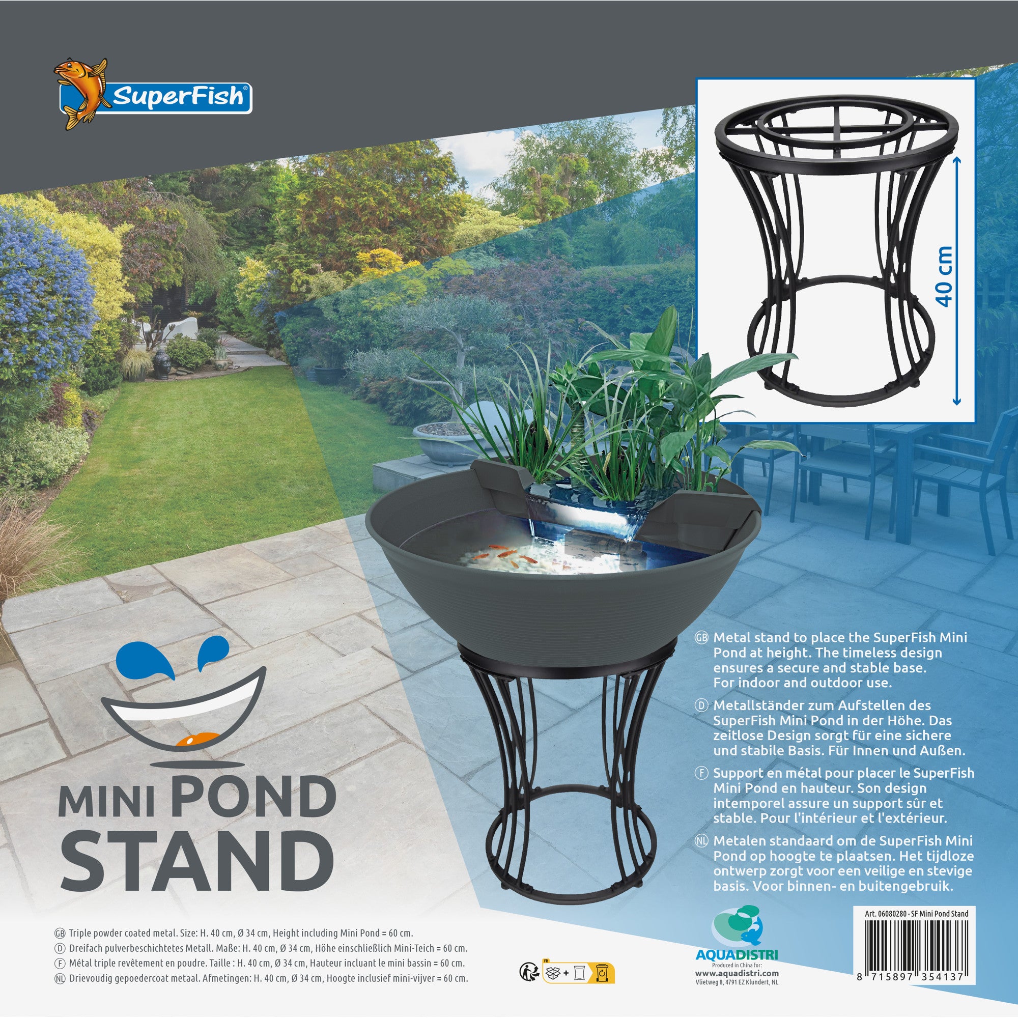 SuperFish Mini Pond Standaard metaal - Verhoger voor minivijver