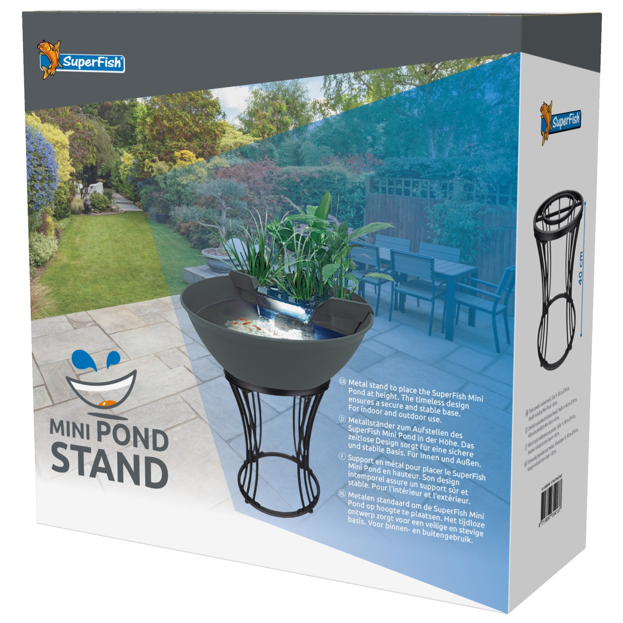 SuperFish Mini Pond Standaard metaal - Verhoger voor minivijver - 8715897354137 SF MINI POND STAND 3D