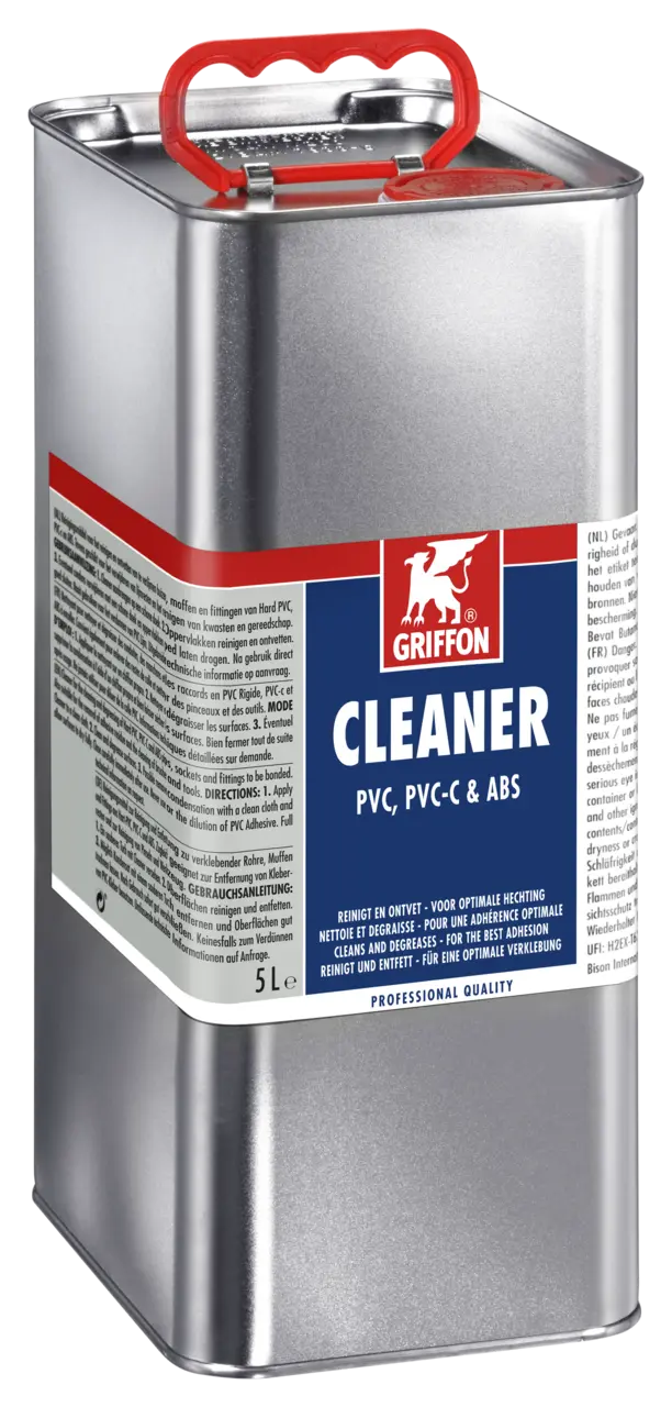 Griffon Cleaner 5 liter blik met schenktuit voor PVC PVC-C en ABS
