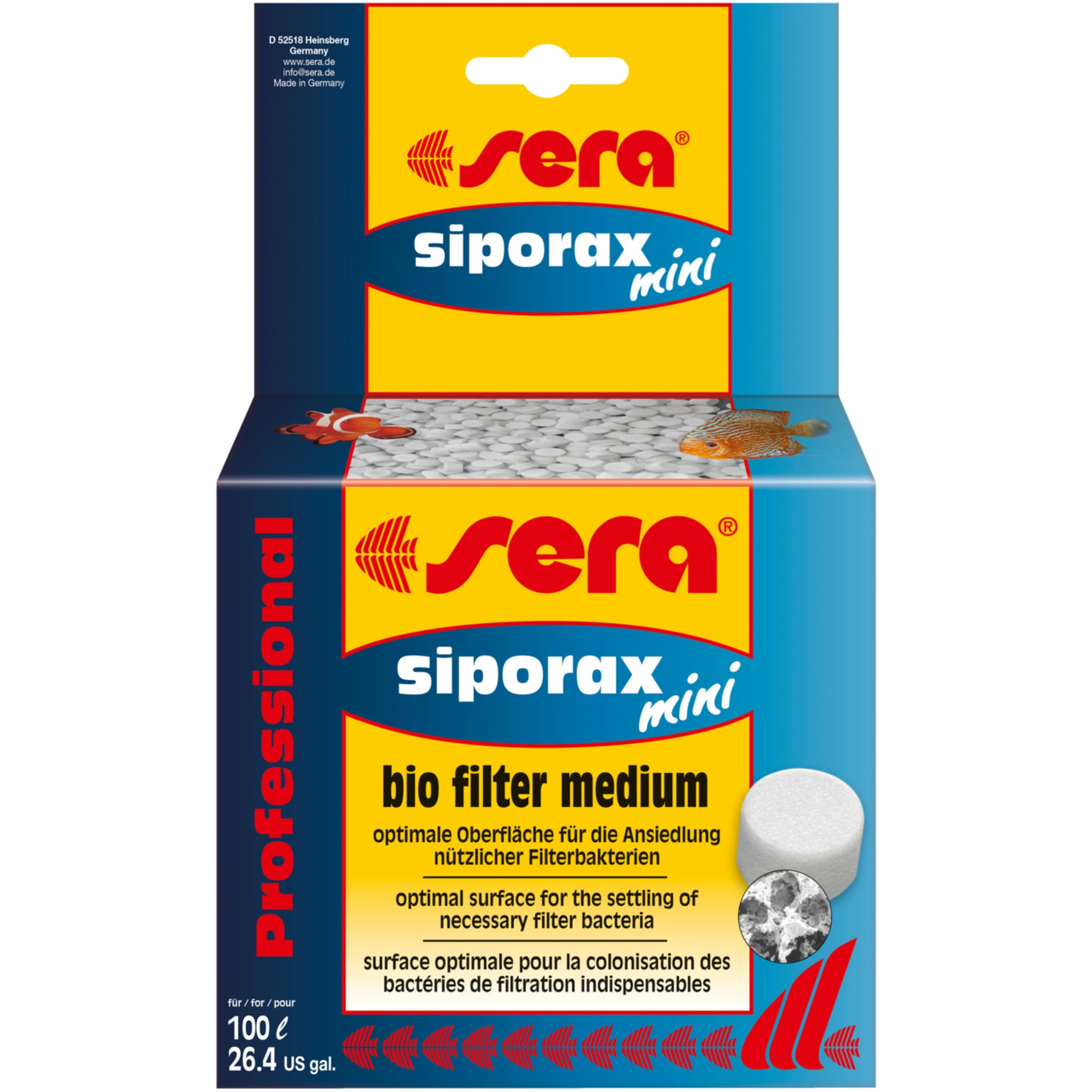 Sera Siporax Mini Professional 130 gr - biologisch filtermedium voor aquariumfilters productafbeelding