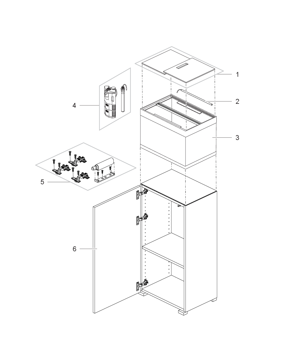 Oase StyleLine 85 Deur wit - vervangingsdeur voor aquariummeubel