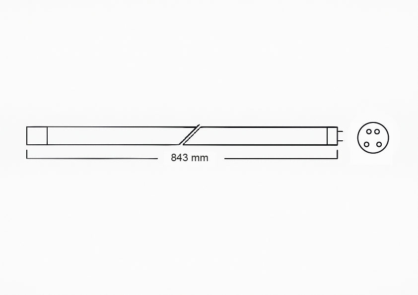 Filtreau 40 Watt - T5 - Witte fitting - lengte 843mm - UVC ECO Vervangingslamp - afbeelding 2