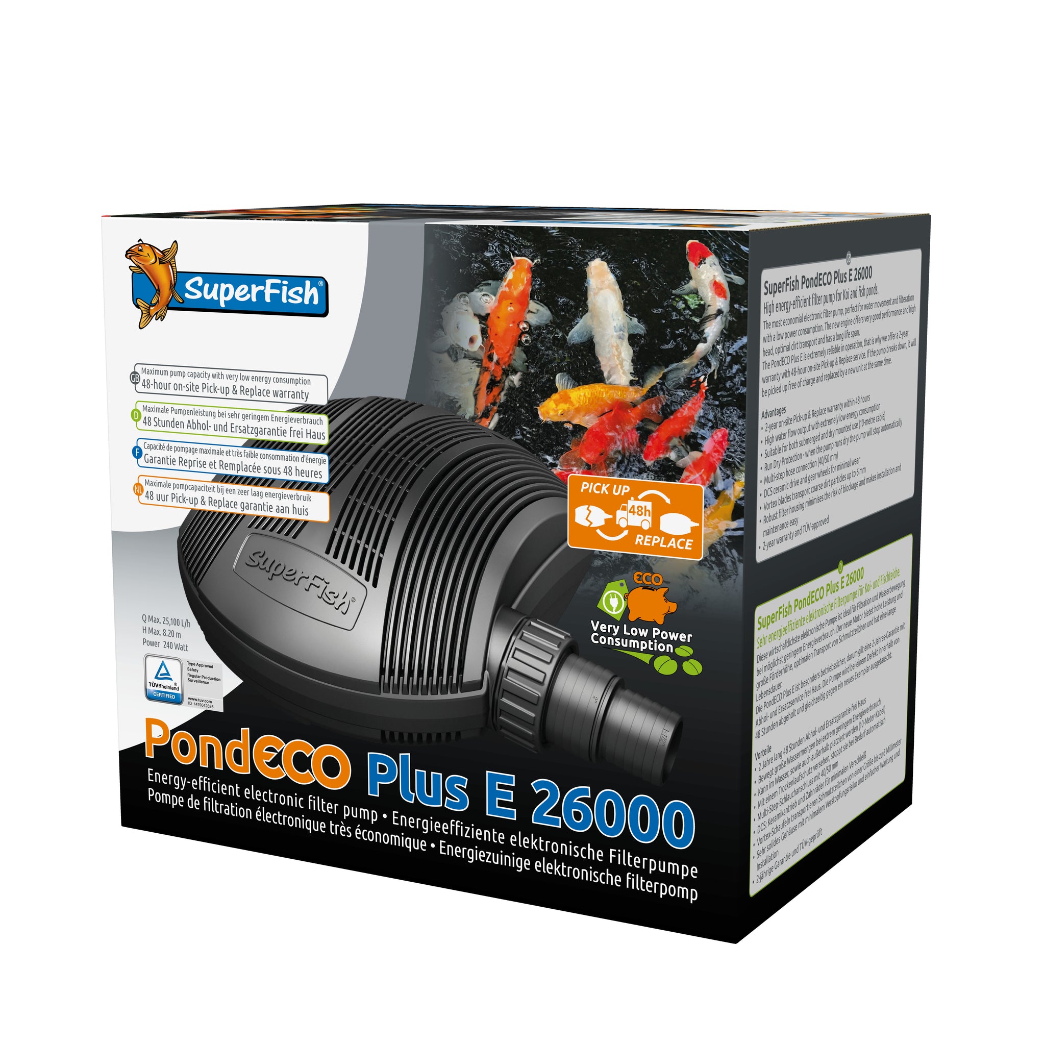 SuperFish PondECO Plus E 26000 - Vijverpomp 25.100 l/u 240W