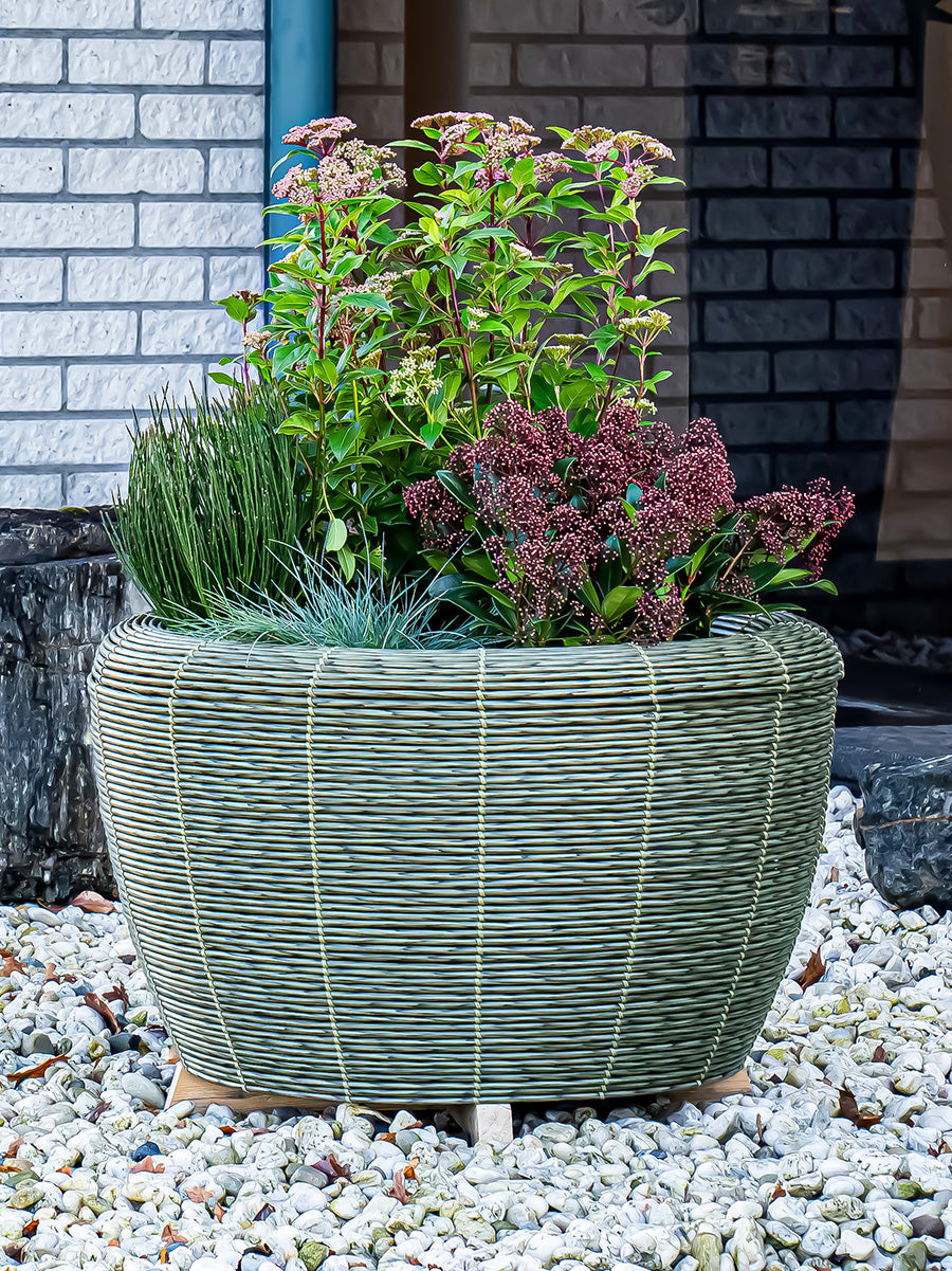 Velda Velda Orbis Planter Olive - Wicker plantenbak 70 liter voor binnen en buiten