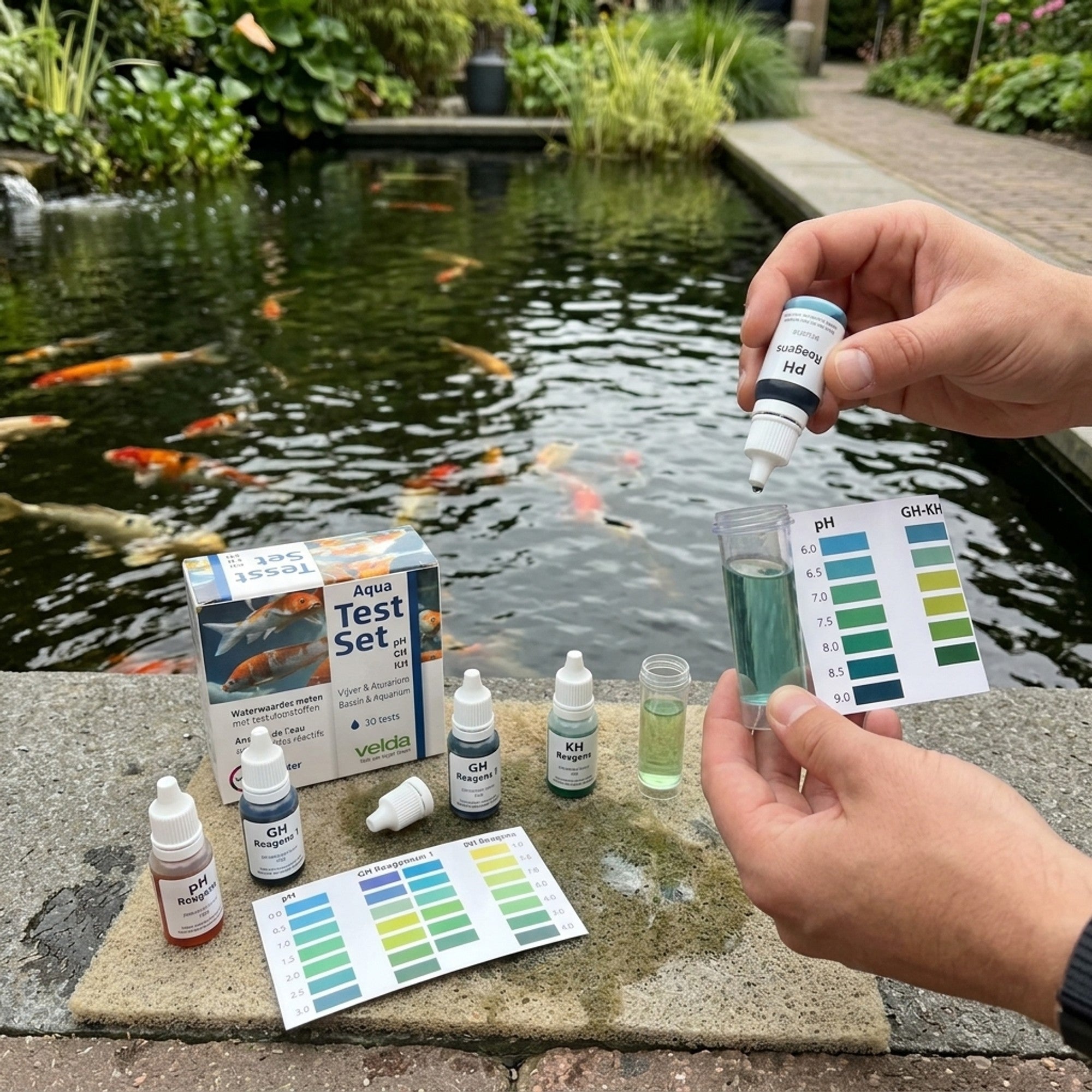 Velda Aqua Test Set pH-GH-KH - Druppeltest voor vijver- en aquariumwater