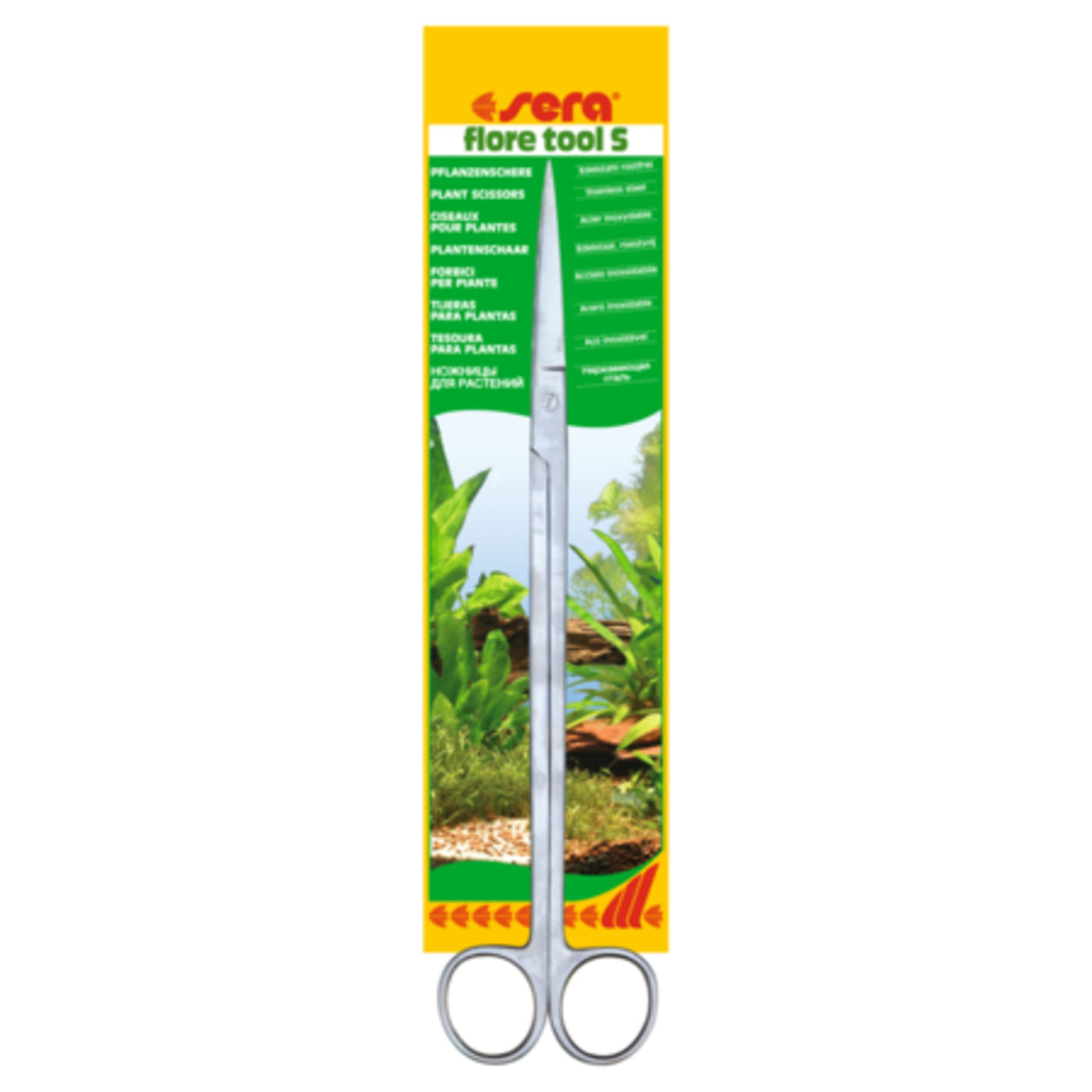 Sera Flore Tool S plantenschaar 26 cm - aquariumschaar van roestvrij staal