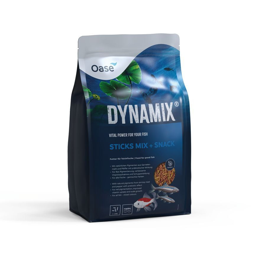 Oase DYNAMIX Sticks Mix + Snack 8 liter - Vijvervoer met gedroogde gammarus