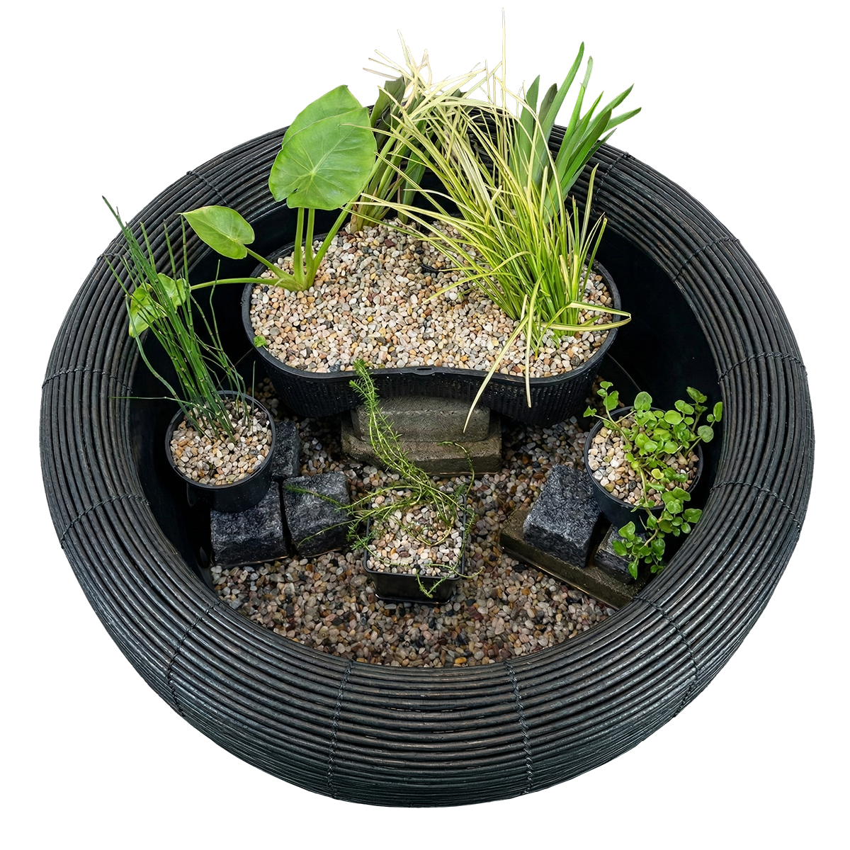 Velda Velda Orbis Mini-Pond Antraciet - Terrasvijver 65 liter met waterval en pomp