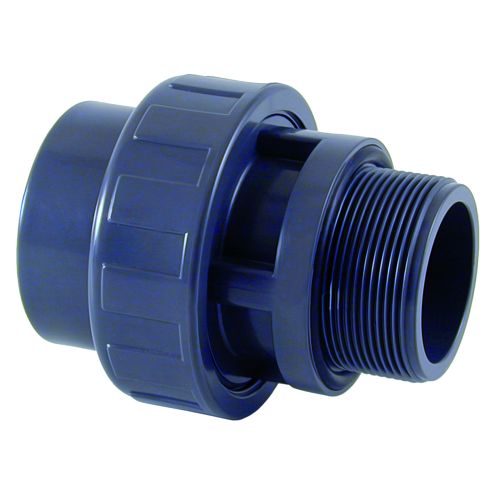Cepex PVC 3/3 koppeling Ø50mm x 1½" buitendraad PN10, detailaanzicht Slangkoppeling