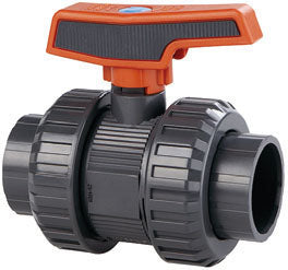 Aquaforte PVC kogelkraan 25 mm Teflon EPDM - chemisch bestendige afsluiter voor vijverleidingen